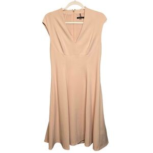 Tommy Hilfiger Womens 8 Blush Sleeveless V-Neck A-Line Dress Elegant Soft Pink